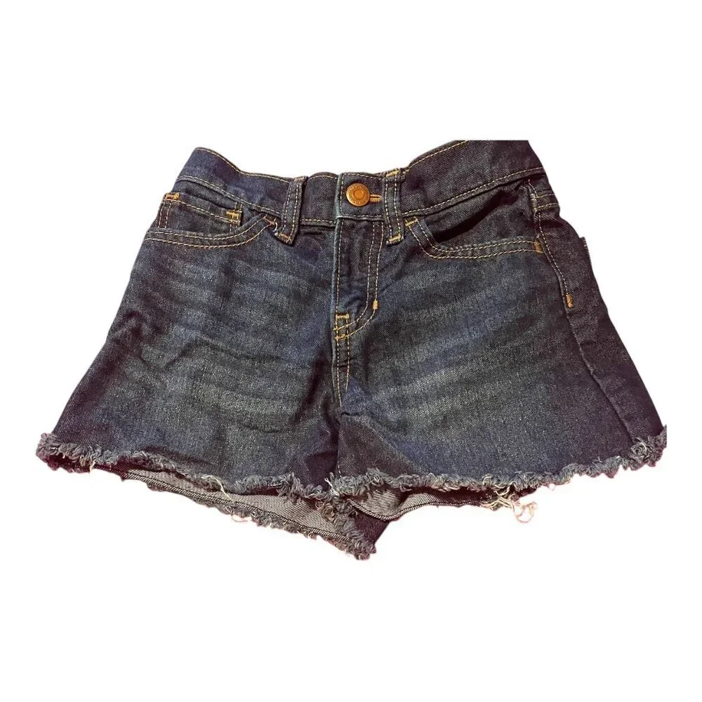 Old Navy Girls High-Rise Adjustable Waist Denim Blue Shorts Size 6‎